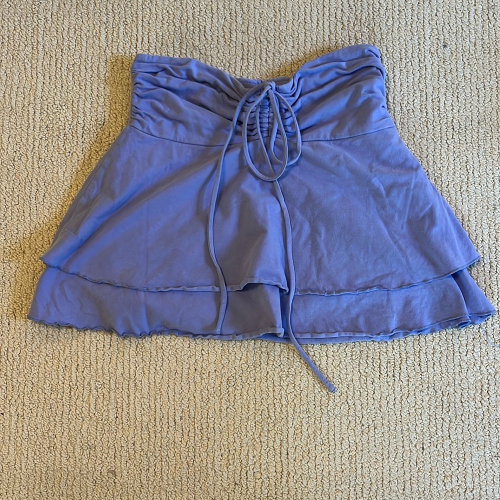 Wild Fable Ruffled Purple Skirt with Bow and Cinch